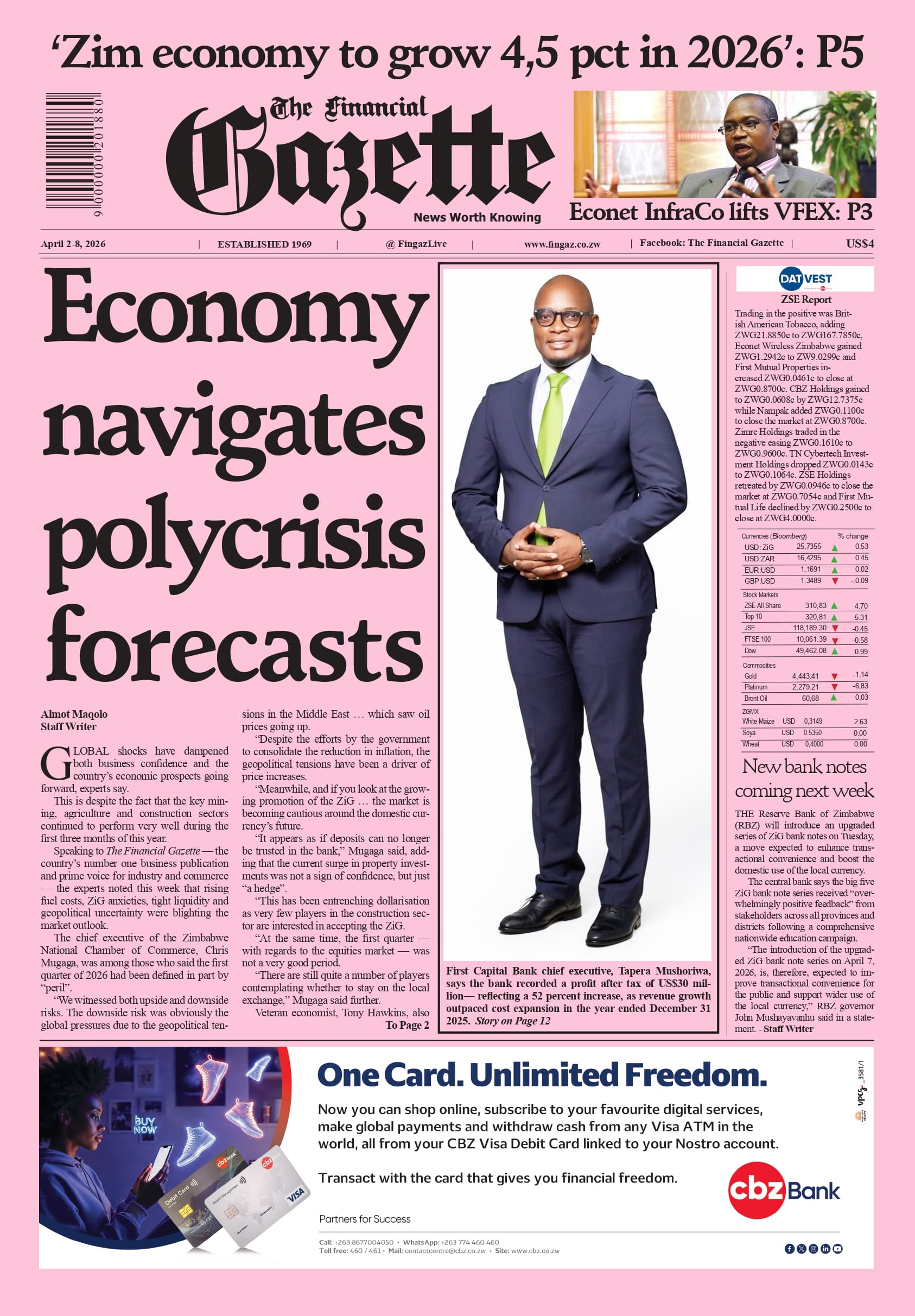 Thursday 2 April 2026